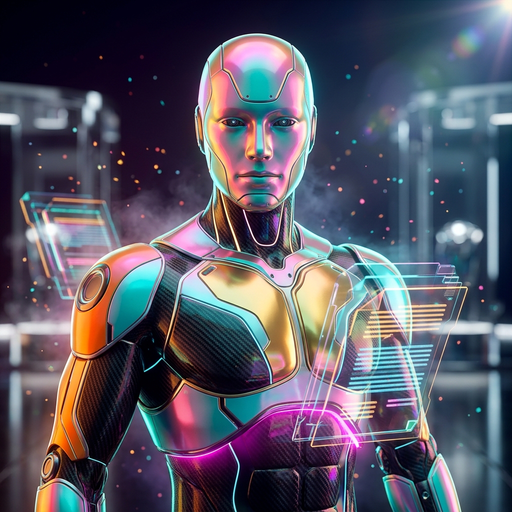 Matter Atlas Pro | Legal Matter Command β Legal category hero β sleek sports-car-inspired bipedal android mid-motion, carbon-fiber musculature and glowing accent lines in chrome-and-glass showroom with mirrored floor and rim-lit product staging